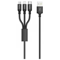 MR3_117547 Кабель combo hoco x14 times speed 3in1 (lightning, micro, type-c), 1 m чорний HOCO