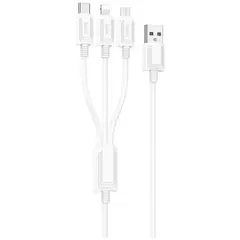 MR3_118260 Кабель combo hoco x74 3in1 (lightning, micro, type-c), 2a 1 m білий HOCO