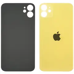 MR3_120006 Задня кришка (скло) iphone 11 yellow (big hole), сервісний оригінал 
