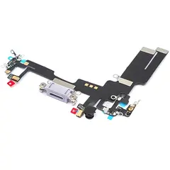 MR3_120502 Шлейф iphone 14 з роз'ємом зарядки, аудіо та мікрофоном пурпуровий оригінал (prc) 