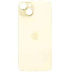 MR3_120954 Задня кришка (скло) iphone 15 yellow (big hole), сервісний оригінал 