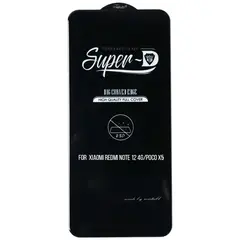 MR3_124271 Захисне скло для redmi note 12 4g, poco x5 (mietubl super-d) чорний (без упак.) MIETUBL