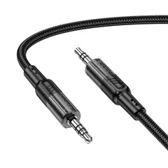 КАБЕЛЬ AUX AUDIO HOCO UPA27 SPIRIT TRANSPARENT AUX AUDIO CABLE 1.2M, ЧОРНИЙ