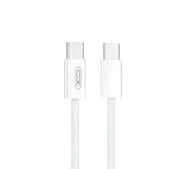 КАБЕЛЬ XO NB-Q259 WOVEN DATA CABLE TYPE-C TO TYPE-C 60W, 1M, БІЛИЙ