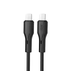 КАБЕЛЬ XO NB-Q231B ROCK SERIES TYPE-C TO TYPE-C 60W DATA CABLE, ЧОРНИЙ