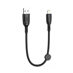 КАБЕЛЬ XO NB247 SULUO SERIES PORTABLE SILICONE ДЛЯ LIGHTNING WITH CABLE CLIP 6A, 0.25M, ЧОРНИЙ