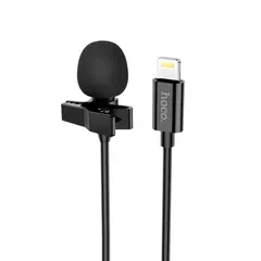МІКРОФОН ПРИЩЕПКА HOCO L14 IP LAVALIER MICROPHONE LIGHTNING, 2M, ЧОРНИЙ