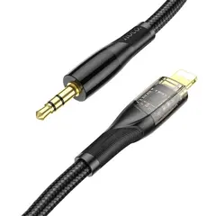 АДАПТЕР АУДІО HOCO UPA25 TRANSPARENT DISCOVERY EDITION DIGITAL AUDIO CONVERSION CABLE LIGHTNING, ЧОРНИЙ