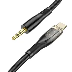 АДАПТЕР АУДІО HOCO UPA25 TRANSPARENT DISCOVERY EDITION DIGITAL AUDIO CONVERSION CABLE TYPE-C, ЧОРНИЙ