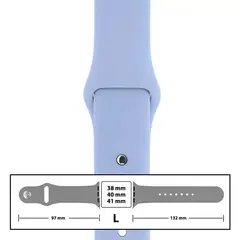 MR3_116095 Ремінець силіконовий для apple watch 38, 40, 41mm розмір l (05) lilac cream 