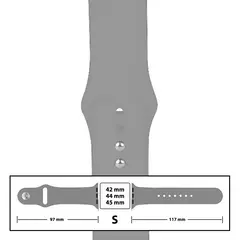 MR3_116121 Ремінець силіконовий для apple watch 42, 44, 45, 49mm розмір s (26) light grey 