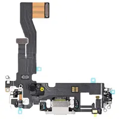 MR3_117602 Шлейф iphone 12, iphone 12 pro з роз'ємом зарядки та мікрофоном білий оригінал (prc) 