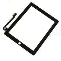 MR3_120135 Тачскрін сенсор для ipad 4 зі шлейфом кнопки включення та кнопкою меню (home) black оригінал 