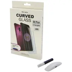 MR3_102712 Захисне скло для samsung g955 galaxy s8 plus (0.25 mm, 3d, прозорий) в комплекті з uv клеєм і лампою PRC