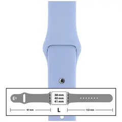 MR3_116095 Ремінець силіконовий для apple watch 38, 40, 41 mm розмір l (05) lilac бежевий PRC