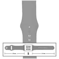 MR3_116121 Ремінець силіконовий для apple watch 42, 44, 45, 49 mm розмір s (26) light сірий PRC
