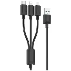 MR3_118264 Кабель combo hoco x74 3in1 (lightning, micro, type-c), 2a 1 m чорний HOCO