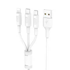 MR3_118251 Кабель combo hoco x25 soarer 3in1 (lightning, micro-usb, type-c), 2a 1m білий 