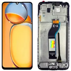 MR3_121011 Дисплей телефона для redmi 13c, poco c65, з сенсором, та рамкою чорний сервісний оригінал XIAOMI