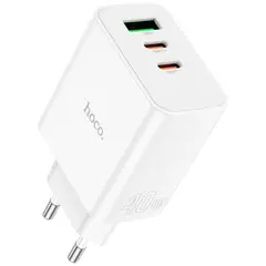 MR3_225308 Мережевий зарядний пристрій hoco c126a (1usb 3a qc3.0, 2 pd type-c 40w) білий HOCO