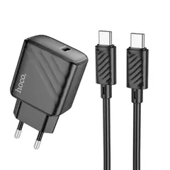 MR4_131814 Мережевий зарядний пристрій hoco cs22a value single port pd30w charger set (type-c to type-c) чорний HOCO