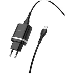 MR3_116422 Мережевий зарядний пристрій hoco c12q smart qc3.0 3a 18w 1usb, кабель type-c чорний HOCO