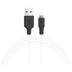MR3_116679 Кабель usb hoco x21 plus silicone lightning 2.4a 2 m чорний, білий HOCO