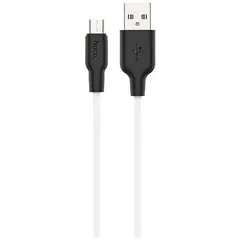 MR3_118286 Кабель usb hoco x21 plus silicone micro 2.4a 1 m чорний, білий HOCO