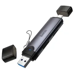 MR4_153821 Картрідер hoco hb56 victory usb, type-c 3in1 card reader metal сірий HOCO