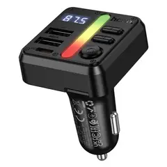 MR4_153875 Авто зарядний пристрій з fm-модулятором hoco e89 libre 45w (1a1c) car bt fm transmitter чорний HOCO