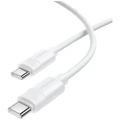 MR3_372270 Кабель pd type-c to type-c borofone bx123 leya 60w 1 m білий BOROFONE