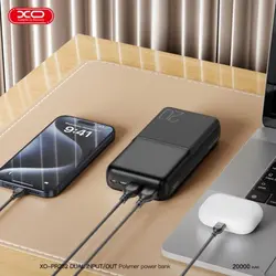 MR4_142578 Зовнішній акумулятор power bank xo pr252 lighted mobile power 20 000mah, чорний 