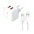 MR4_19823 Мережевий зарядний пристрій xo l61 12w 2usb port 2.4a charger with lightning cable, білий 