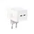 MR4_19830 Мережевий зарядний пристрій xo l102 (eu) 35w dual type-c port fast charger with lightning cable (nb113), білий 