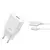MR4_57244 Мережевий зарядний пристрій xo l127 usb-a qc18w fast charging charger with type-c cable, білий 