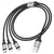 MR4_132445 Кабель hoco x102 fresh 3in1 charging data cable (lightning, micro, type-c) 1m, чорний 
