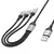 MR4_132445 Кабель hoco x102 fresh 3in1 charging data cable (lightning, micro, type-c) 1m, чорний 