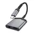 MR4_137360 Адаптер аудіо hoco ls39 type-c to type-c+3.5 digital audio converter 1.5m metal, сірий 