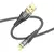 MR4_139411 Кабель hoco u121 gold standard transparent discovery edition charging data cable lightning 1m, чорний 