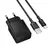 MR4_146055 Мережевий зарядний пристрій borofone bas71a source 1usb, 2.1a type-c, чорний BOROFONE
