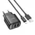 MR4_151545 Мережевий зарядний пристрій hoco c141a smart dual-port charger set 5v, 2.1a, lightning, чорний HOCO
