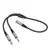 MR4_150968 Адаптер аудіо hoco upa21 2in1 3.5 audio adapter cable (female to 2x male) 0.25m, темно-сірий 