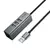 MR4_153039 Хаб hub hoco hb1d 4in1 converter (usb to usb2.0*3+rj45) metal, сірий 