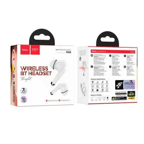 MR4_131420 Навушники бездротові hoco eq2 thought true wireless bt5.3, 7hours, білий HOCO