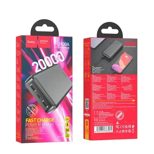 MR4_132532 Зовнішній акумулятор power bank hoco j100a high-ranking power bank 20000mah, чорний HOCO