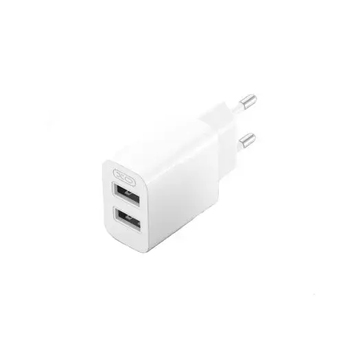 MR4_133073 Мережевий зарядний пристрій xo l109 dual usb-a 2.4a charger with lightning cable, білий XO