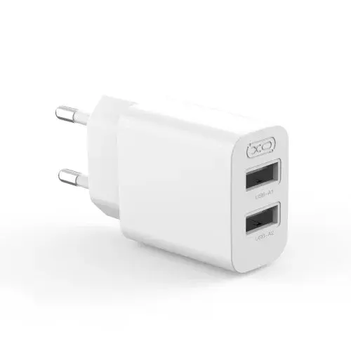 MR4_134578 Мережевий зарядний пристрій xo l109 (eu) dual usb-a 2.4a charger with micro cable, білий XO