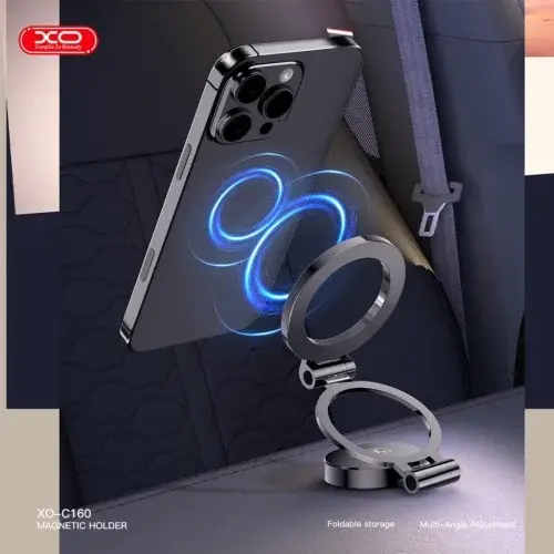 MR4_136241 Автотримач магнітний xo c160 universal magnetic tri-fold cell phone holder, чорний XO