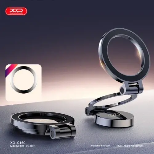 MR4_136241 Автотримач магнітний xo c160 universal magnetic tri-fold cell phone holder, чорний XO