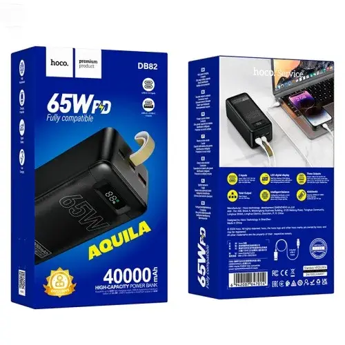 MR4_136321 Зовнішній акумулятор power bank hoco db82 aquila pd65w fully compatible 40000mah, чорний HOCO